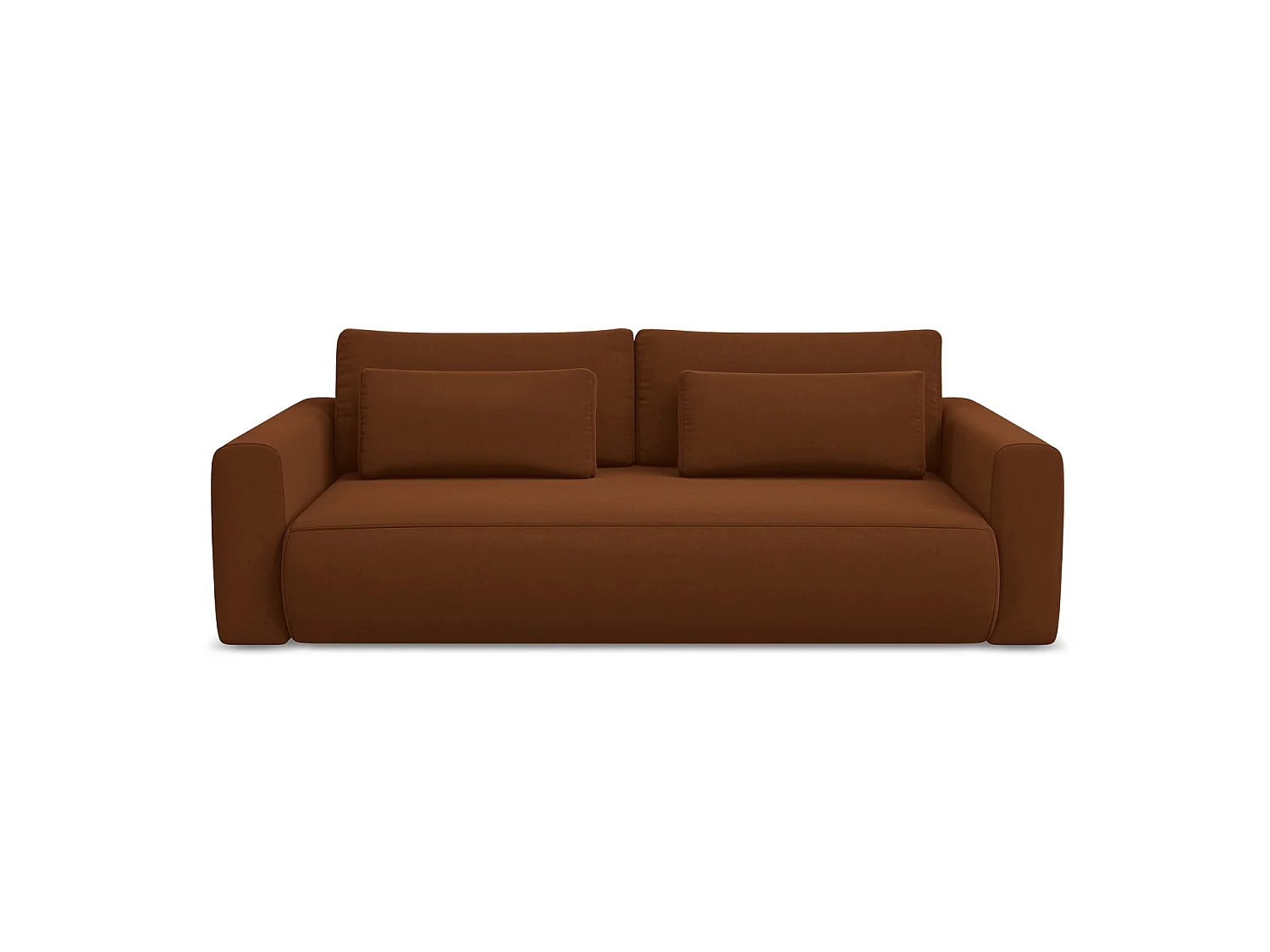 3-Sitzer Sofa mit Schlaffunktion - - Samt - Terrakotta - PERUGIA