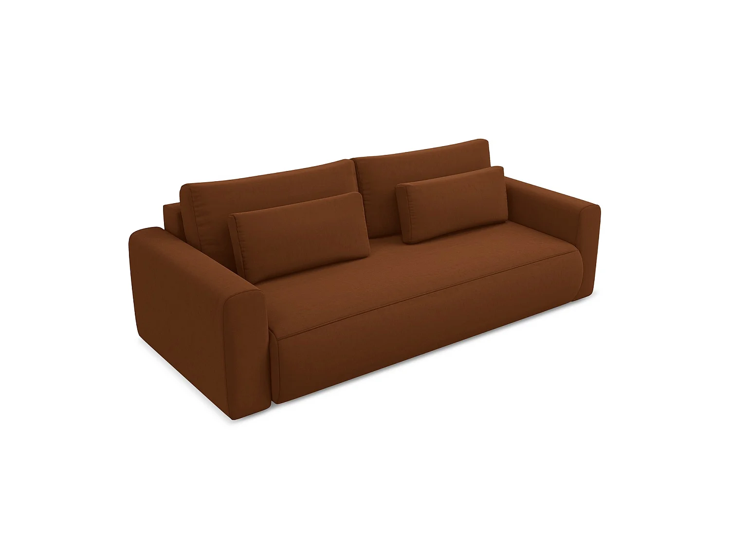 3-Sitzer Sofa mit Schlaffunktion - - Samt - Terrakotta - PERUGIA