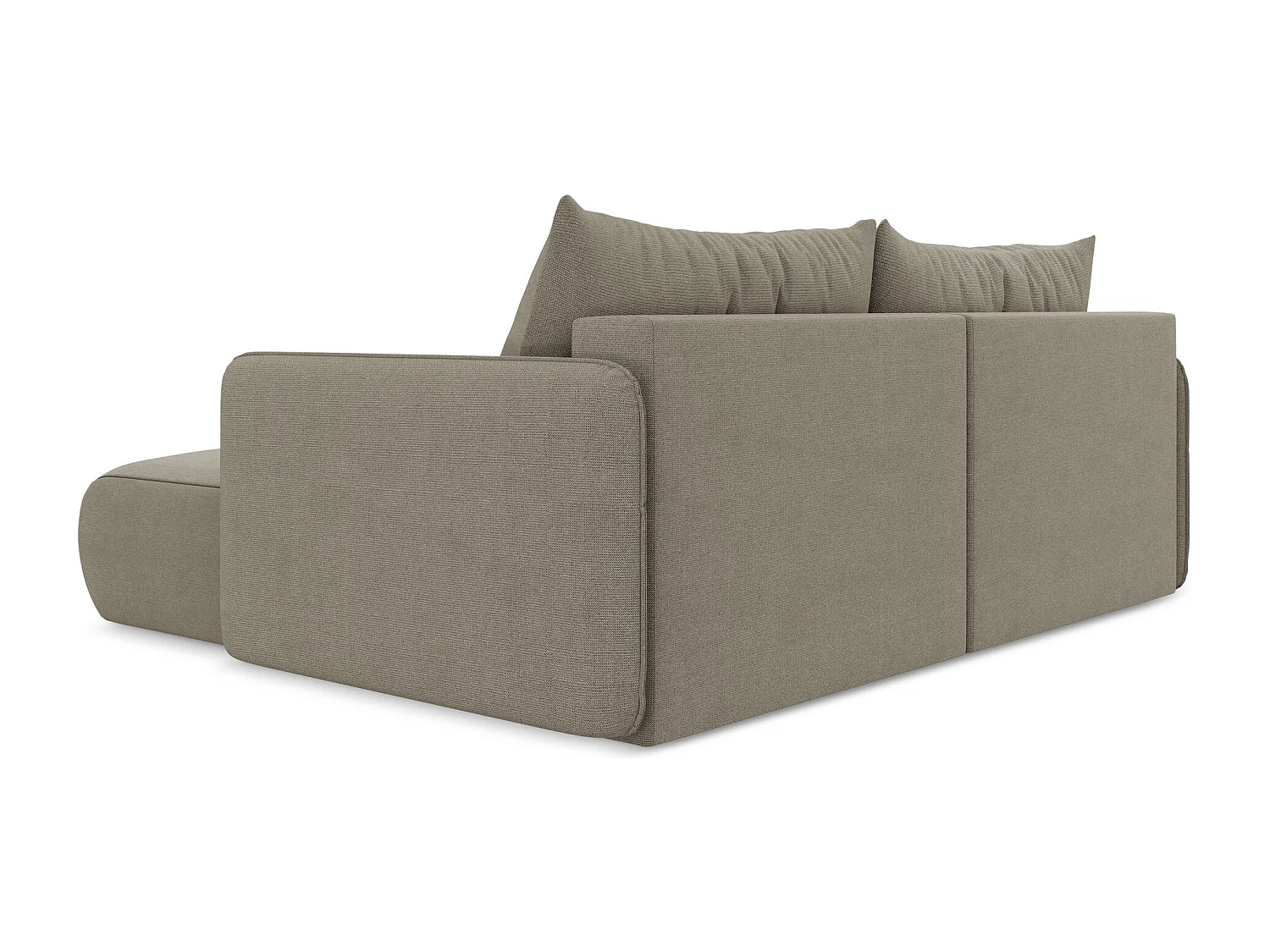 2,5-Sitzer Ecksofa mit Schlaffunktion - Ecke Rechts - Strukturstoff - Dunkelbeige - NANEA