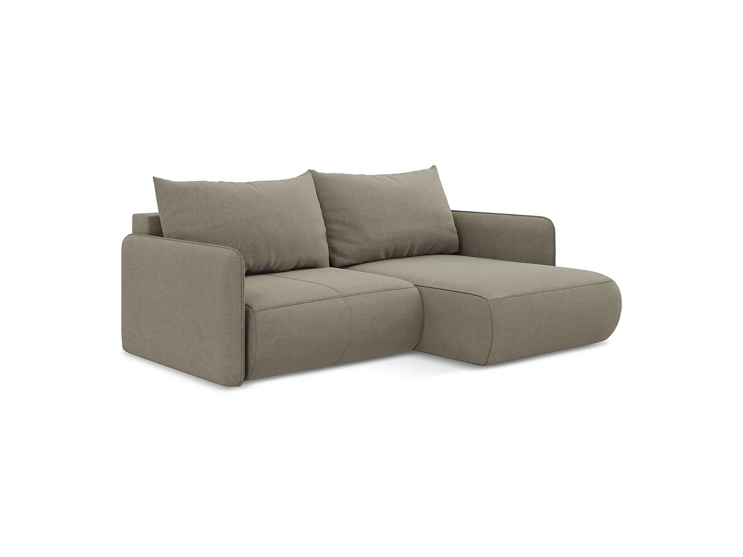 2,5-Sitzer Ecksofa mit Schlaffunktion - Ecke Rechts - Strukturstoff - Dunkelbeige - PALERMO