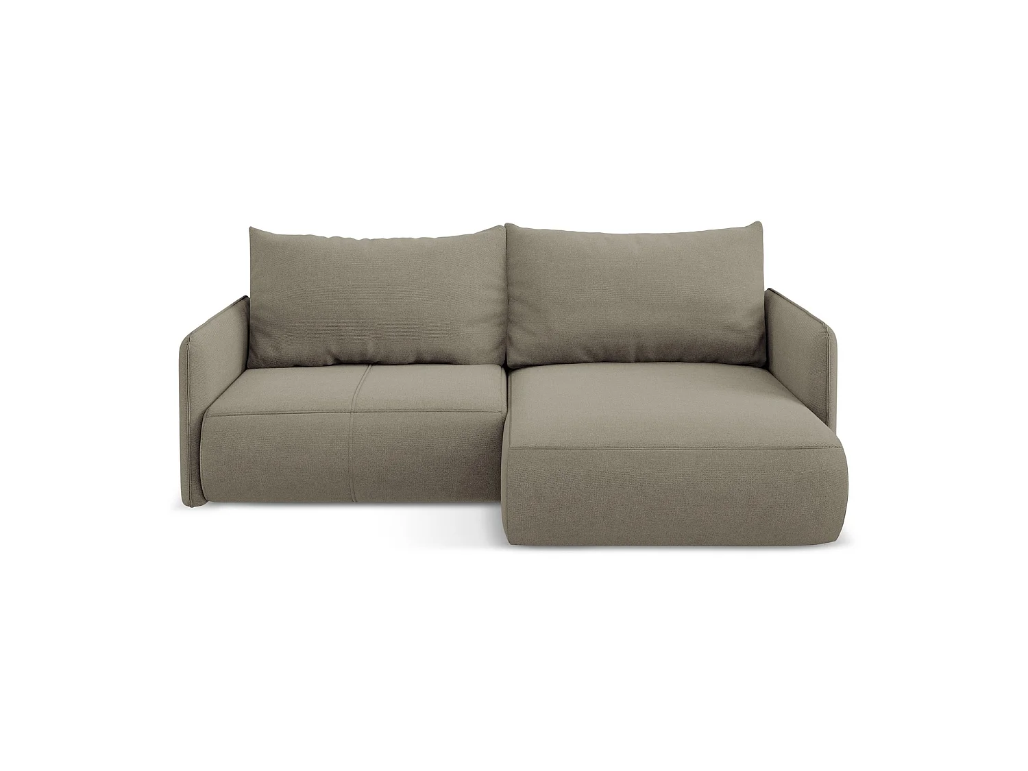 2,5-Sitzer Ecksofa mit Schlaffunktion - Ecke Rechts - Strukturstoff - Dunkelbeige - PALERMO