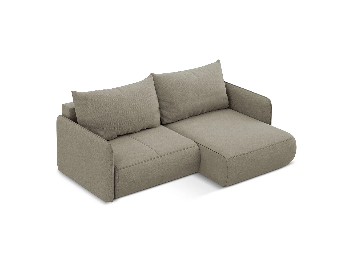 2,5-Sitzer Ecksofa mit Schlaffunktion - Ecke Rechts - Strukturstoff - Dunkelbeige - PALERMO