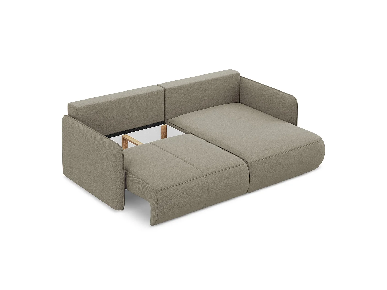 2,5-Sitzer Ecksofa mit Schlaffunktion - Ecke Rechts - Strukturstoff - Dunkelbeige - PALERMO