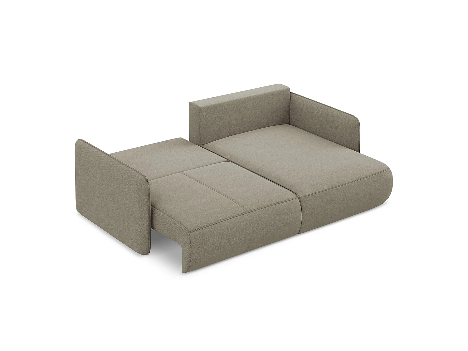 2,5-Sitzer Ecksofa mit Schlaffunktion - Ecke Rechts - Strukturstoff - Dunkelbeige - PALERMO