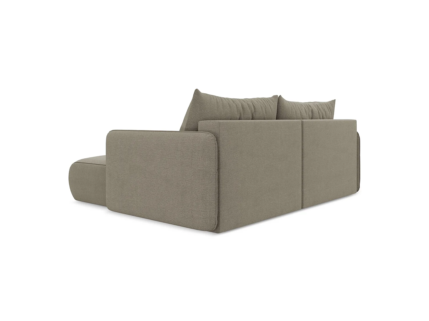 2,5-Sitzer Ecksofa mit Schlaffunktion - Ecke Rechts - Strukturstoff - Dunkelbeige - PALERMO