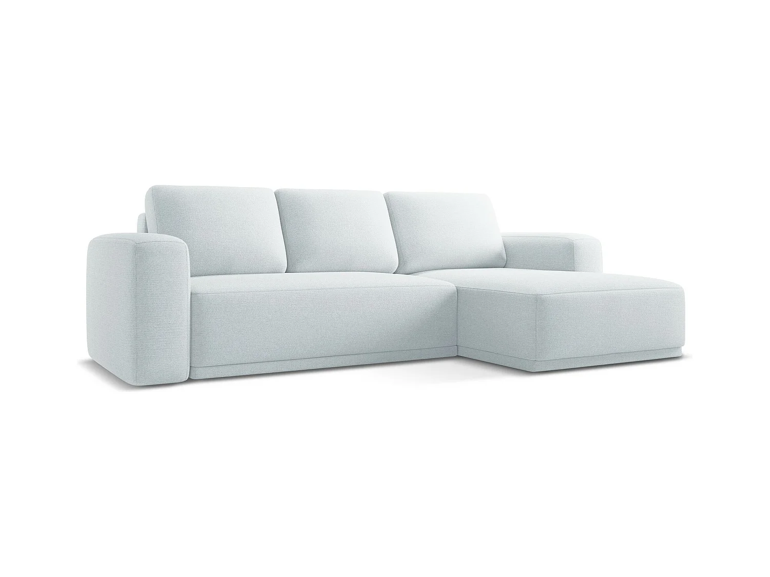 Ecksofa mit Schlaffunktion - Ecke Rechts - Chenille - Hellblau - KAILA