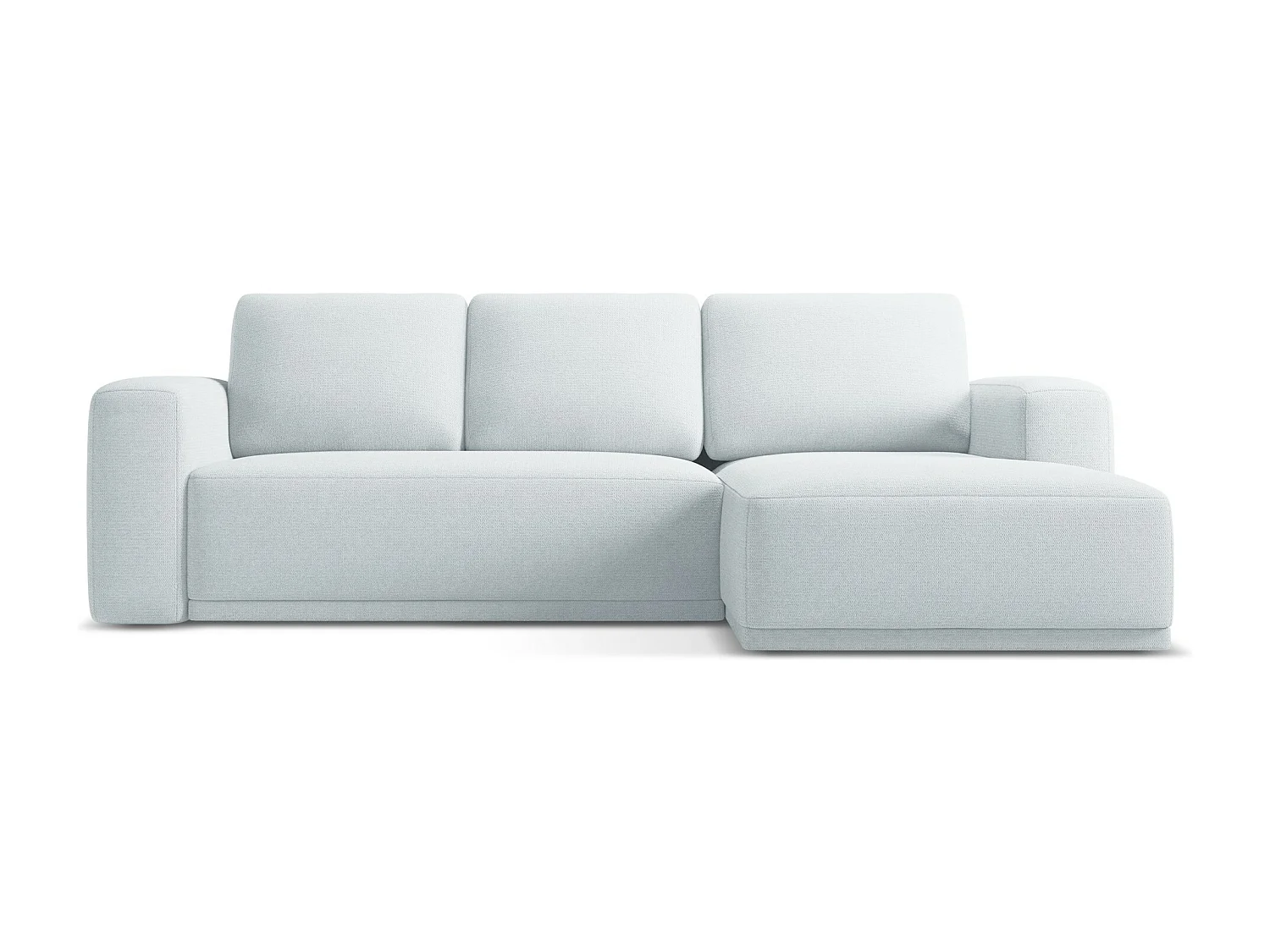 Canapé d'angle droit convertible en tissu chenille - bleu clair - KAILA