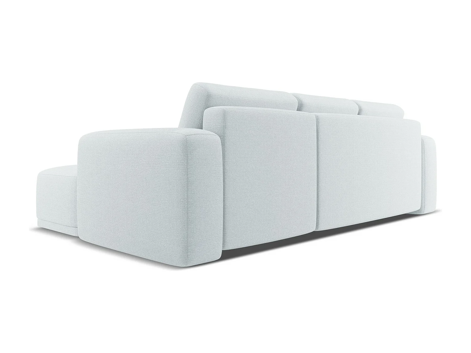 Canapé d'angle droit convertible en tissu chenille - bleu clair - KAILA