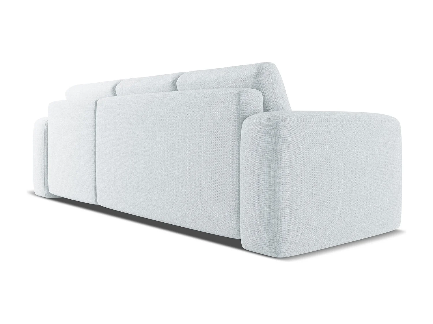 Canapé d'angle droit convertible en tissu chenille - bleu clair - KAILA