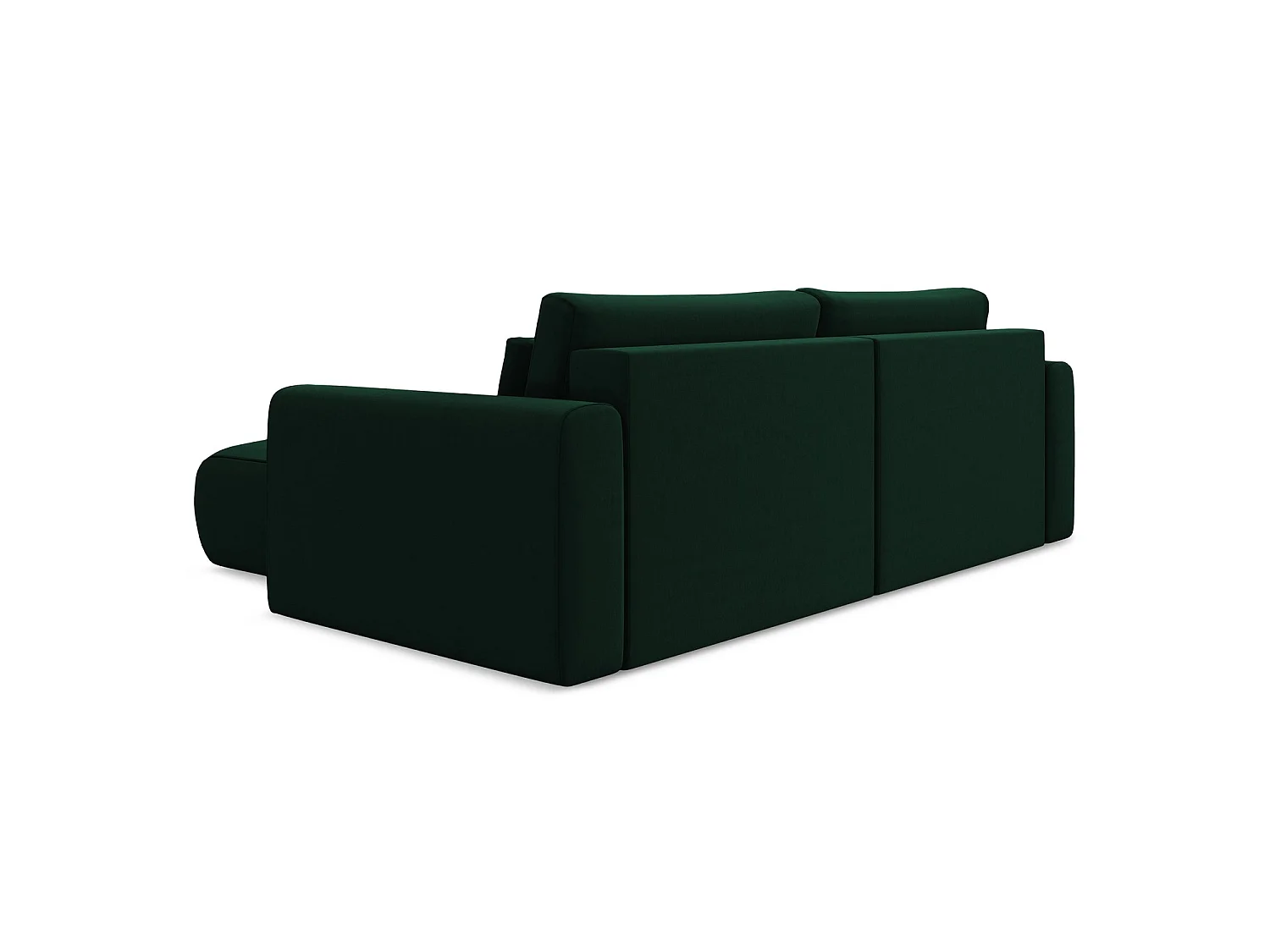 2-Sitzer Ecksofa mit Schlaffunktion - Ecke Rechts - Samt - Flaschengrün - PERUGIA