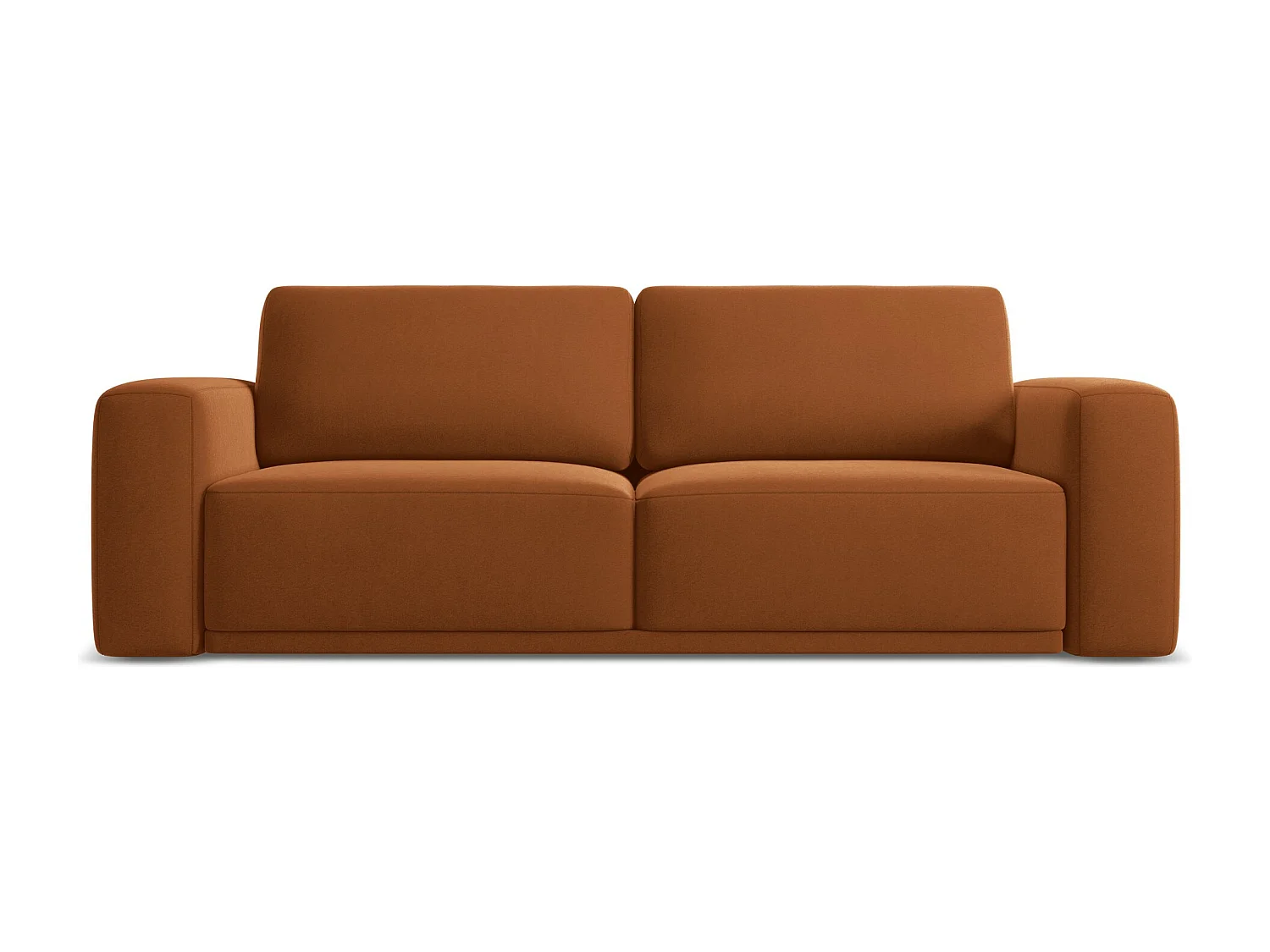 Canapé 3 places convertible en velours - terre cuite - KAILA