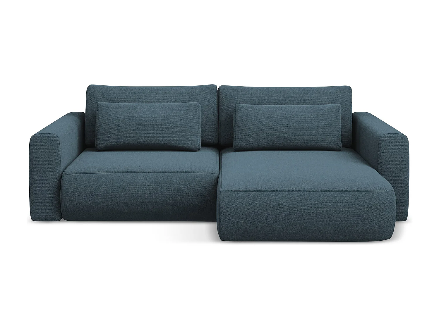 2-Sitzer Ecksofa mit Schlaffunktion - Ecke Rechts - Strukturstoff - Jeans - KAPUA