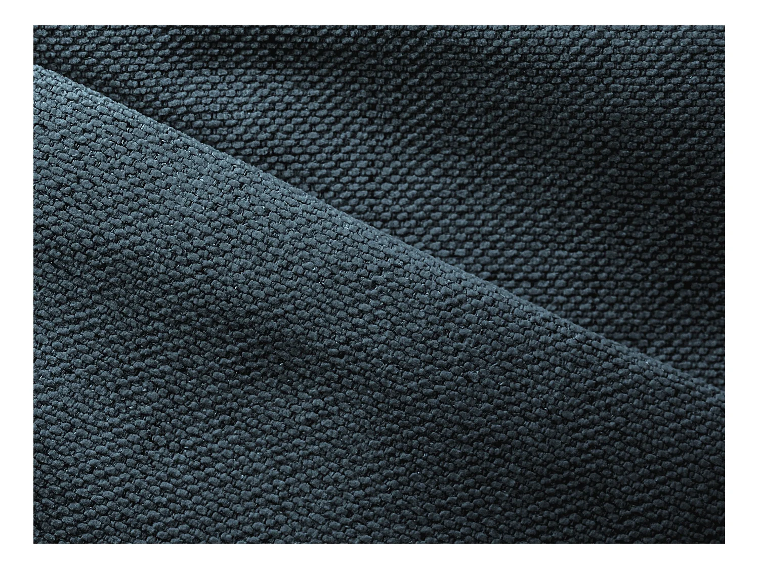 Canapé d’angle 2,5 places droit convertible en tissu texturé - jeans bleu - KAPUA