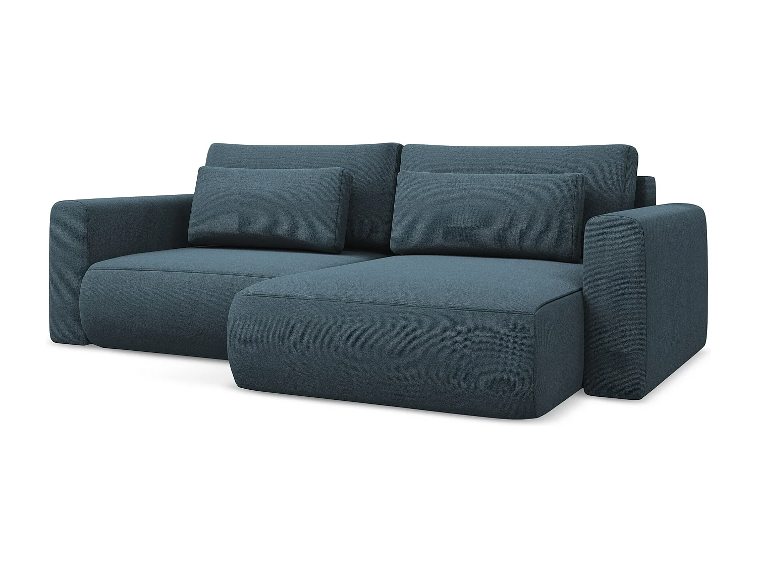2-Sitzer Ecksofa mit Schlaffunktion - Ecke Rechts - Strukturstoff - Jeans - KAPUA