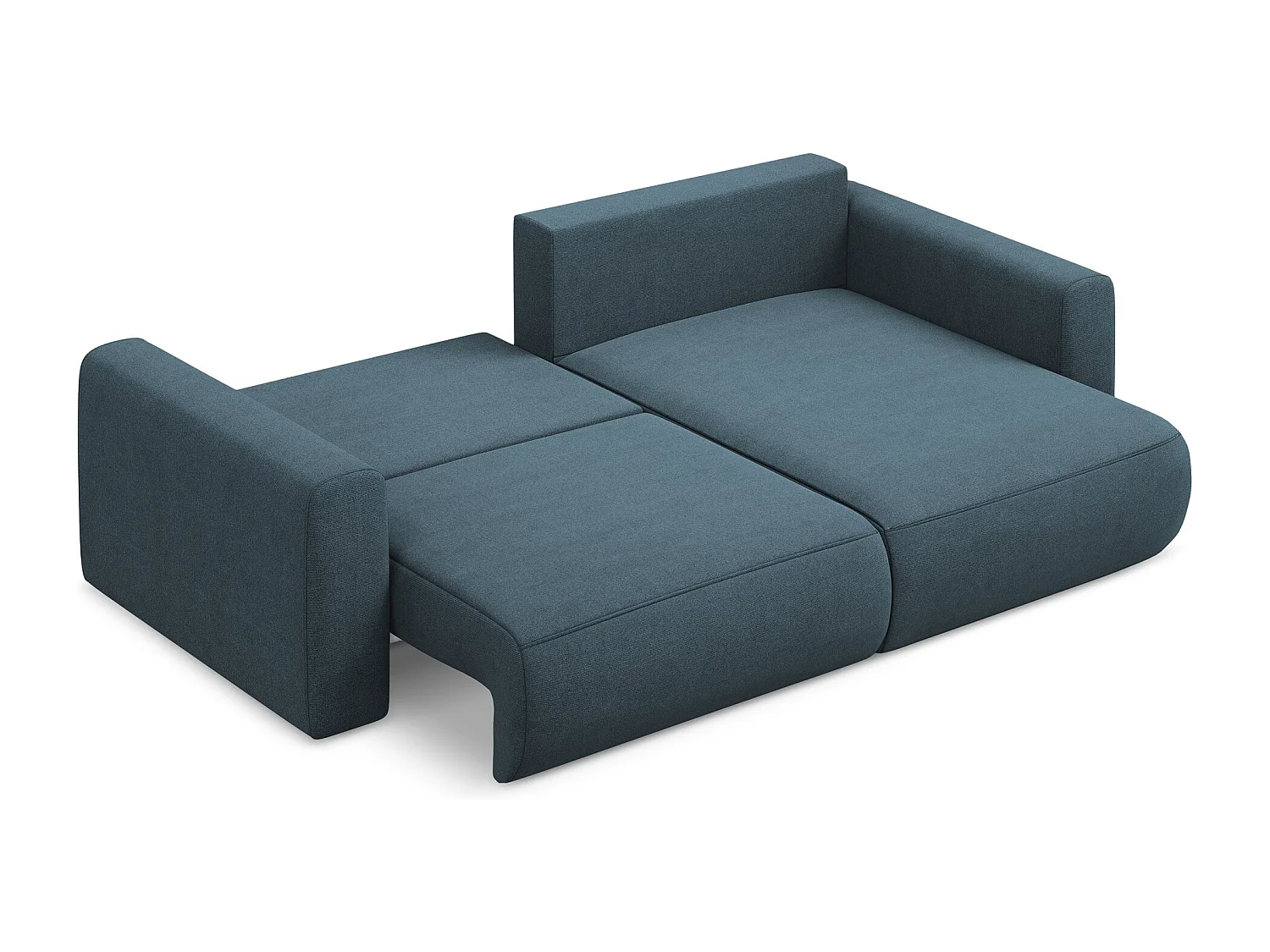 2-Sitzer Ecksofa mit Schlaffunktion - Ecke Rechts - Strukturstoff - Jeans - KAPUA