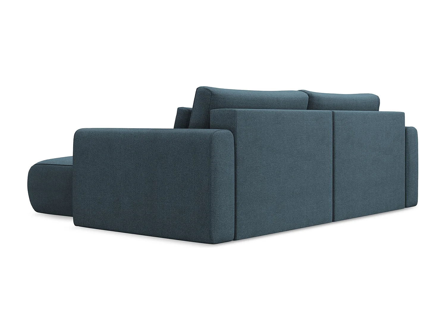 2-Sitzer Ecksofa mit Schlaffunktion - Ecke Rechts - Strukturstoff - Jeans - KAPUA