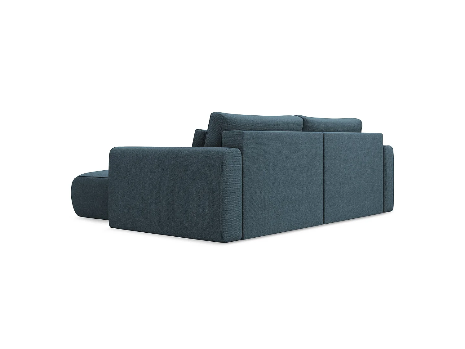 2-Sitzer Ecksofa mit Schlaffunktion - Ecke Rechts - Strukturstoff - Jeans - PERUGIA