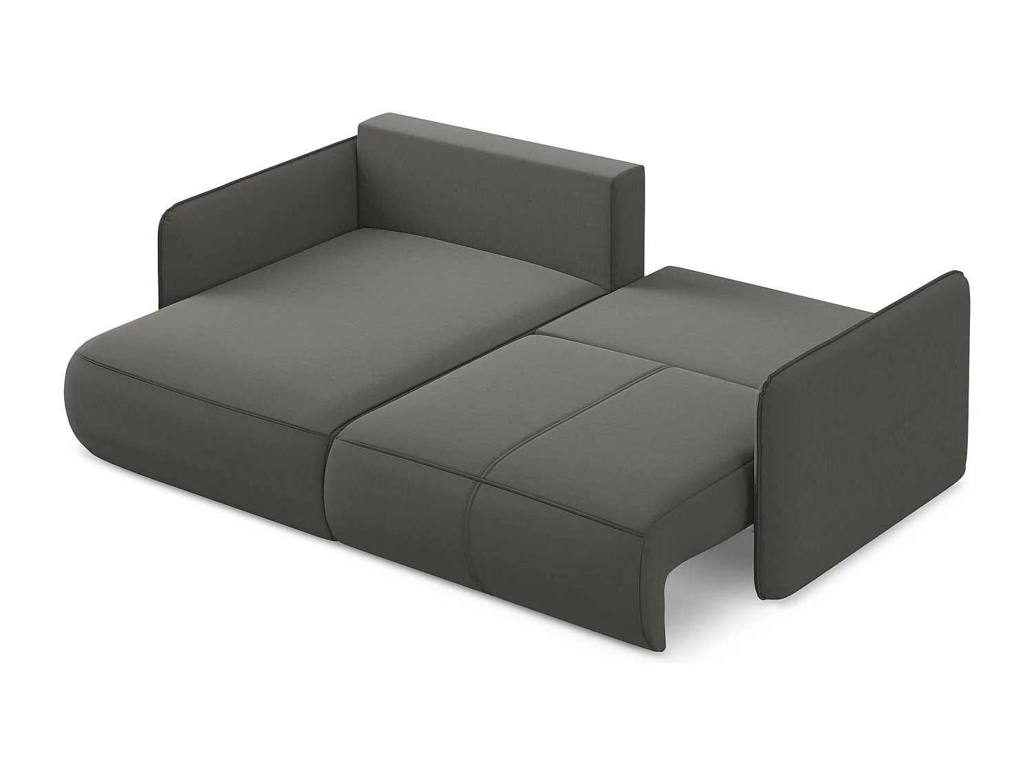 Canapé d’angle 2,5 places gauche convertible en velours - acier - NANEA