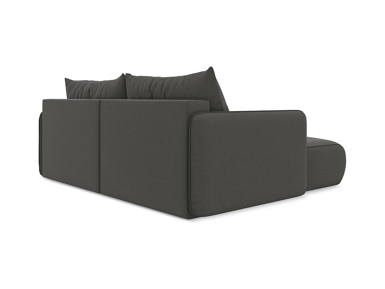 Canapé d’angle 2,5 places gauche convertible en velours - acier - NANEA