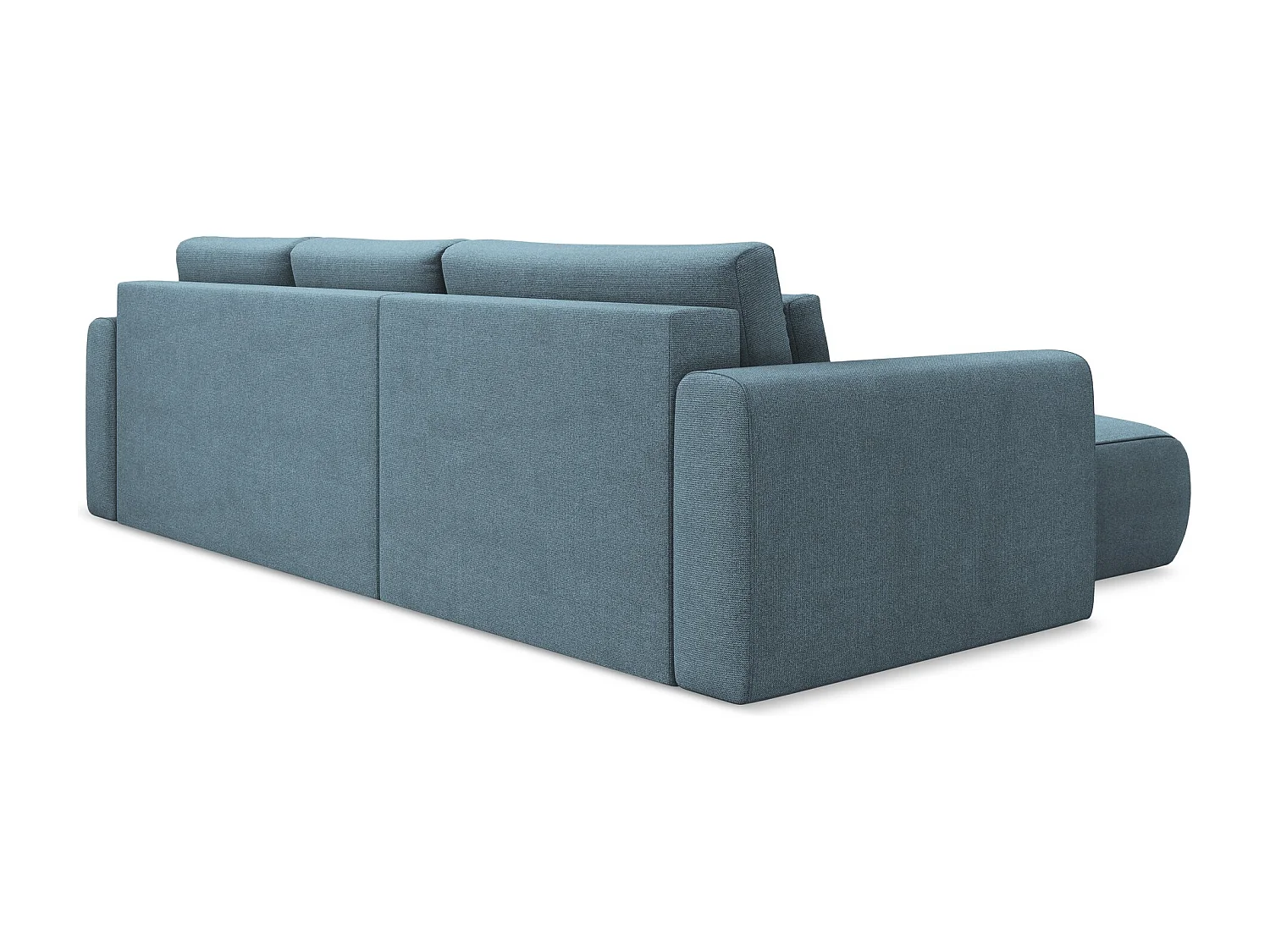 3-Sitzer Ecksofa mit Schlaffunktion - Ecke Links - Strukturstoff - Hellblau - KAPUA