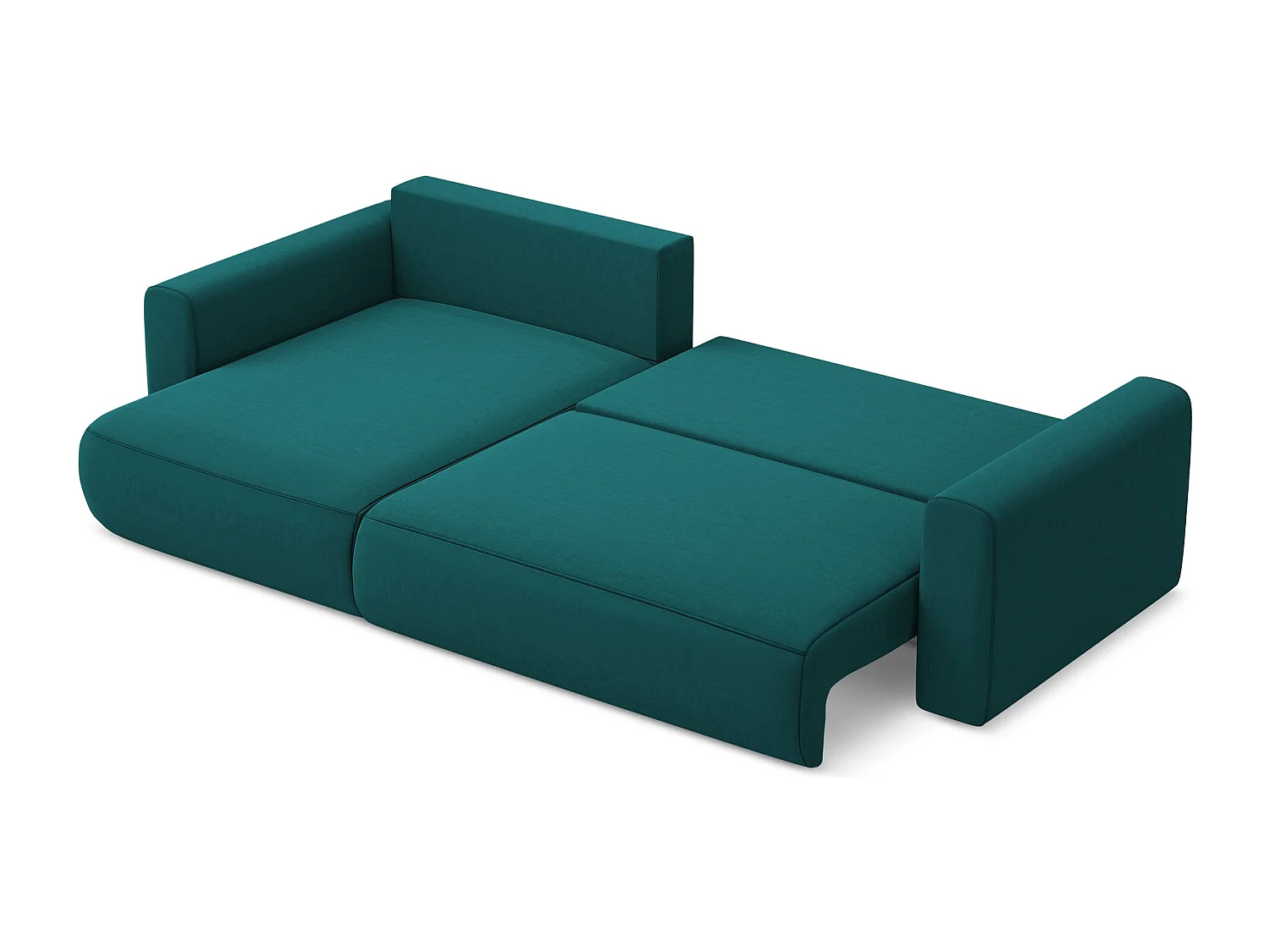 Narożnik lewostronny z funkcją spania - z tkaniny welwetowej - morski - KAPUA