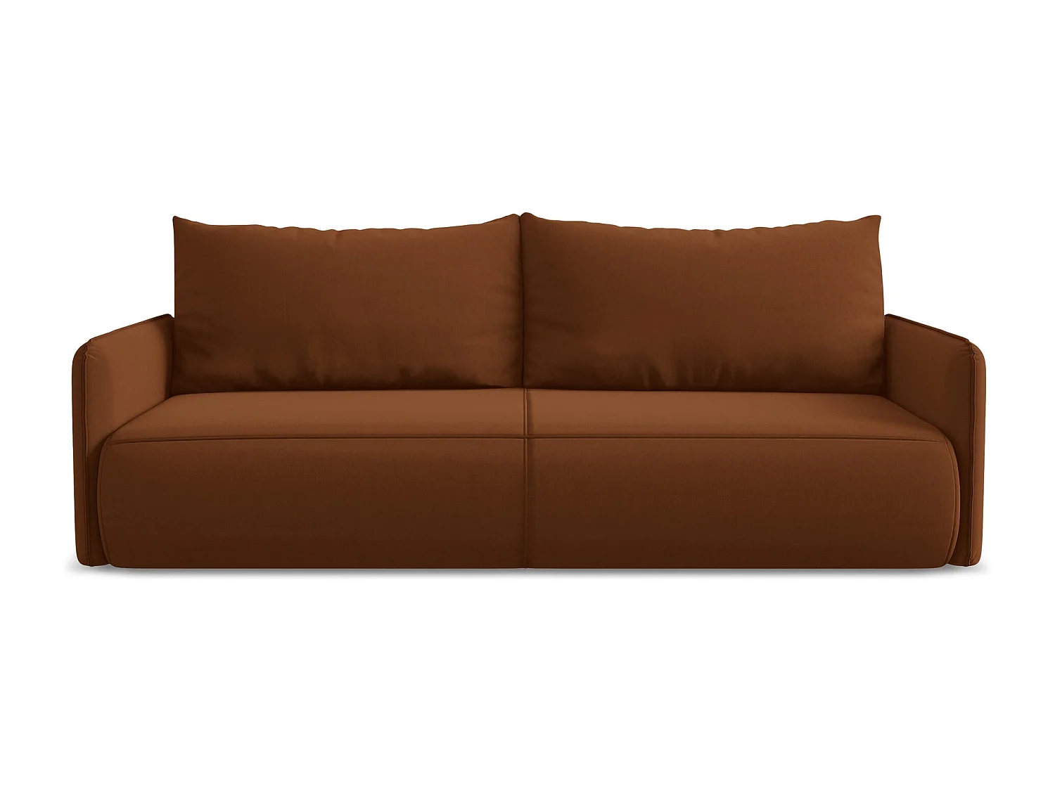 Driezits-slaapbank van terracotta velours - NANEA