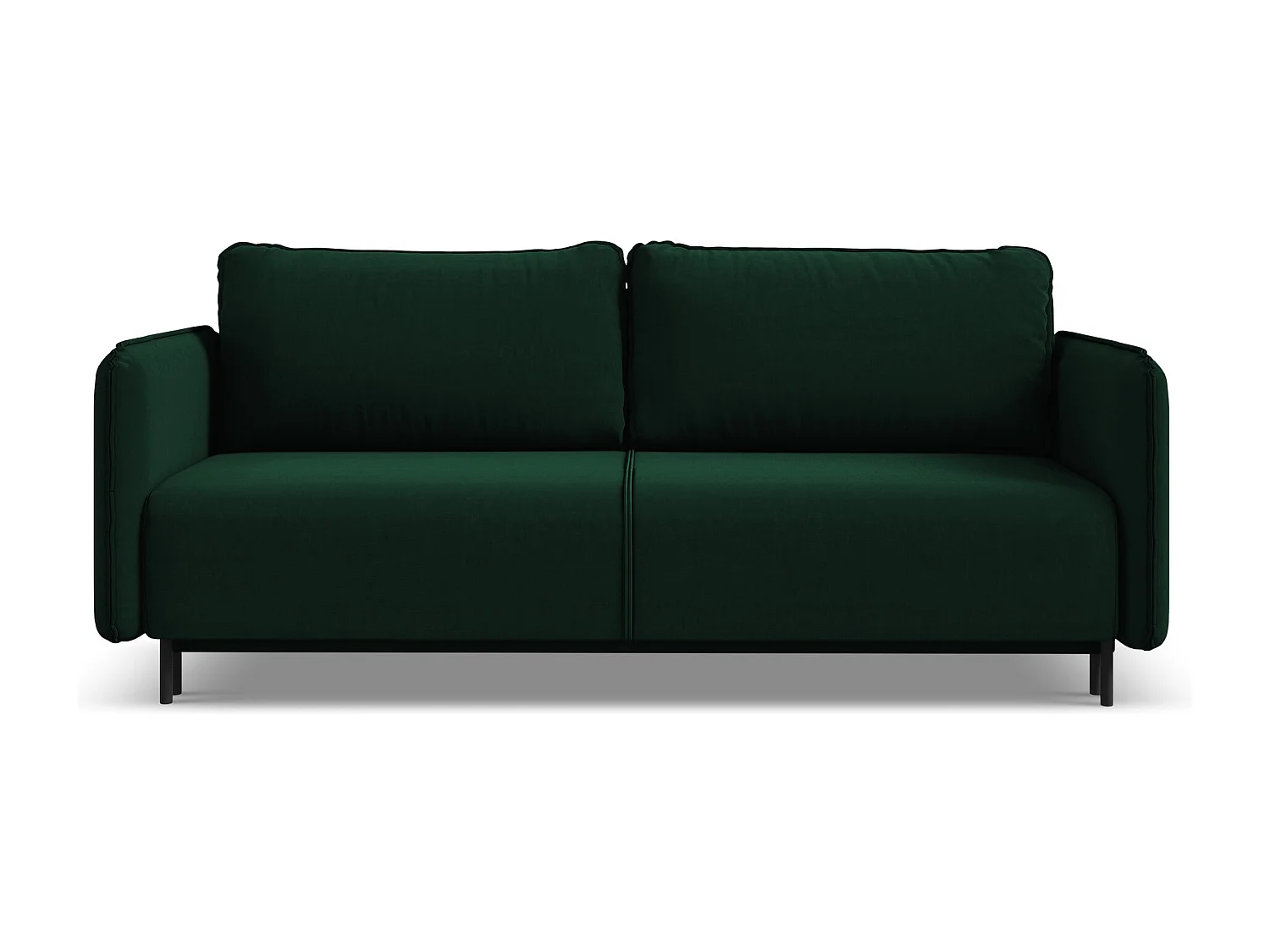 3-Sitzer Sofa mit Schlaffunktion - - Samt - Flaschengrün - LUANA