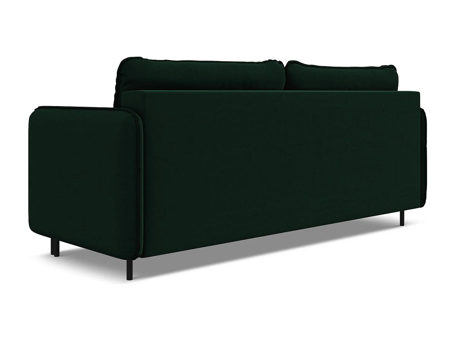 3-Sitzer Sofa mit Schlaffunktion - - Samt - Flaschengrün - LUANA