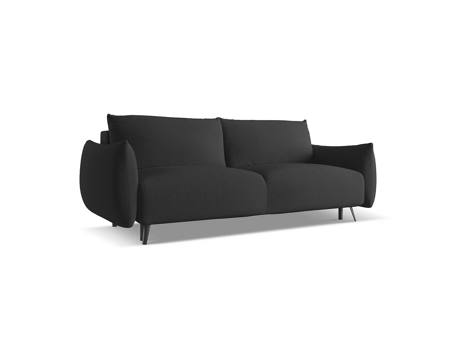 Canapé 3 places convertible en tissu chenille - anthracite - GENOVA