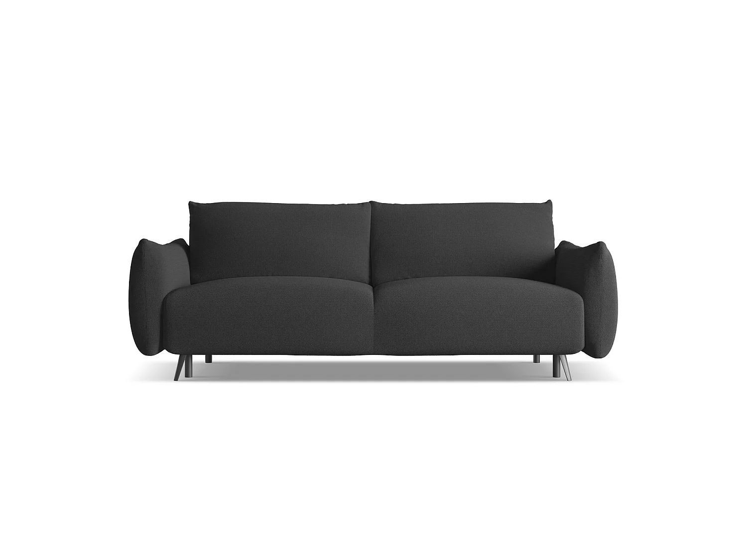 Canapé 3 places convertible en tissu chenille - anthracite - GENOVA