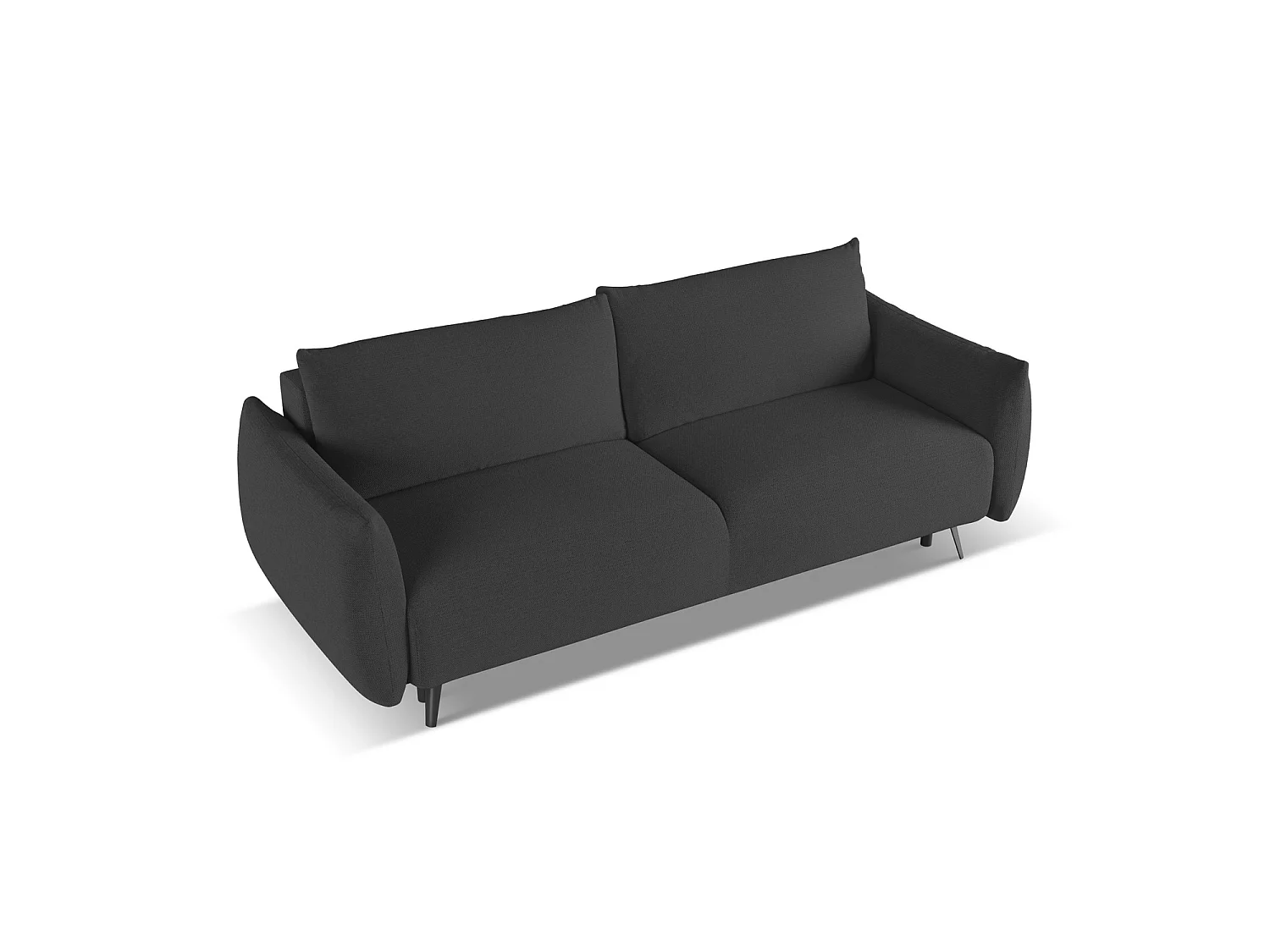 Canapé 3 places convertible en tissu chenille - anthracite - GENOVA