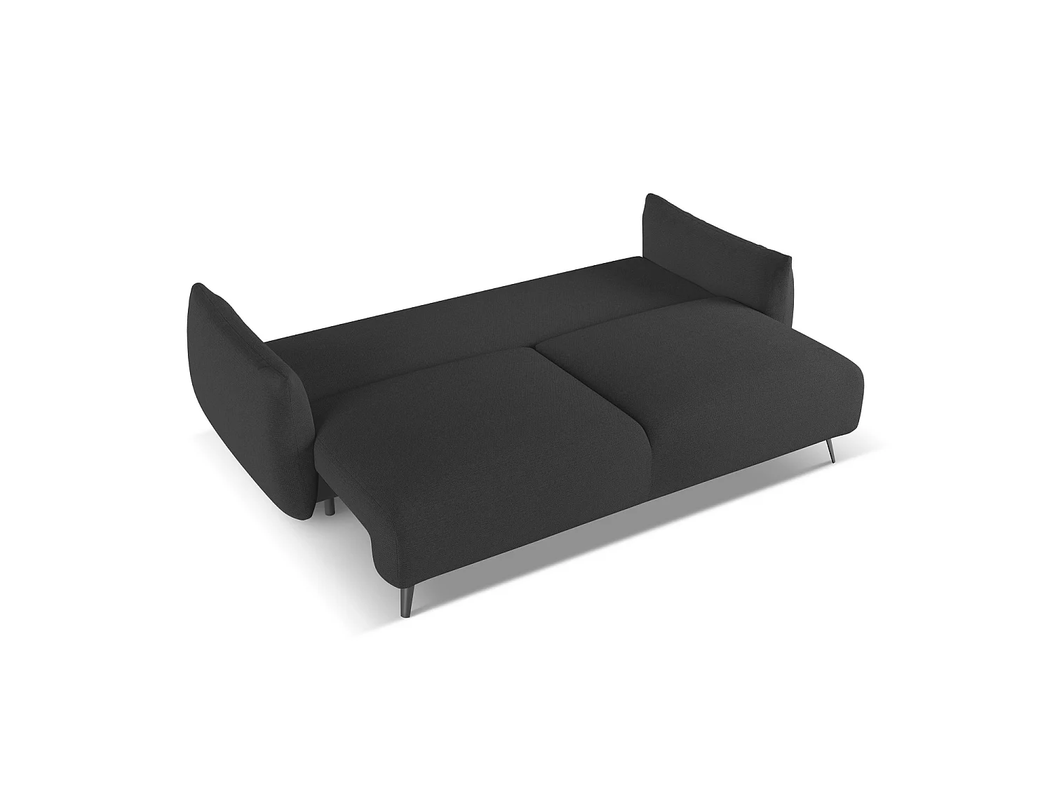 Canapé 3 places convertible en tissu chenille - anthracite - GENOVA