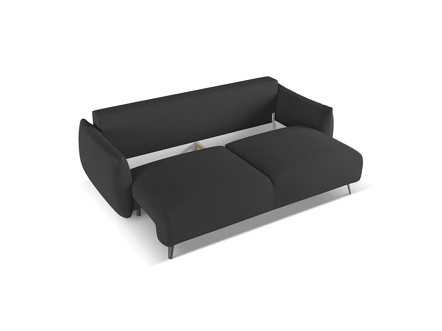 Canapé 3 places convertible en tissu chenille - anthracite - GENOVA