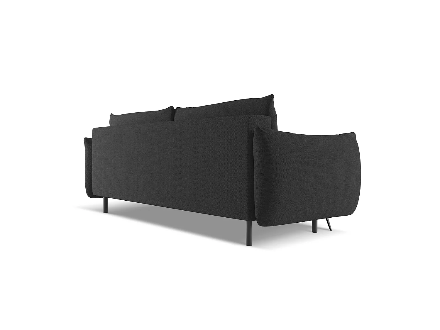 Canapé 3 places convertible en tissu chenille - anthracite - GENOVA