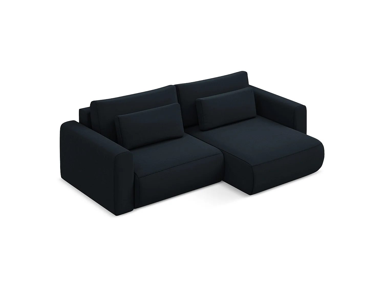 Canapé d’angle 2,5 places droit convertible en velours - bleu royal - PERUGIA