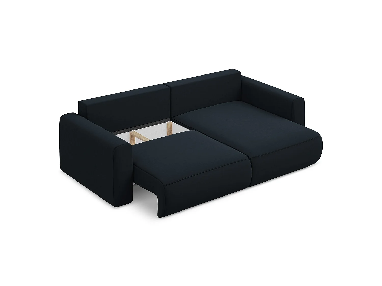 Canapé d’angle 2,5 places droit convertible en velours - bleu royal - PERUGIA