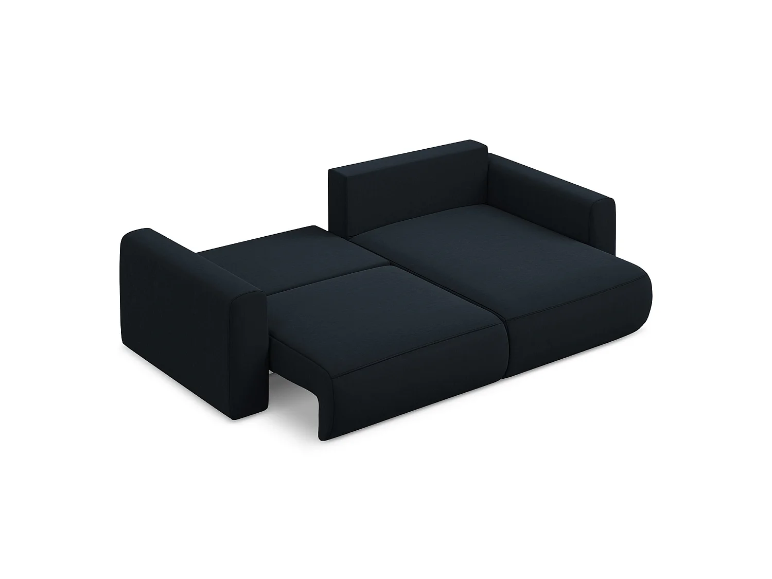 Canapé d’angle 2,5 places droit convertible en velours - bleu royal - PERUGIA
