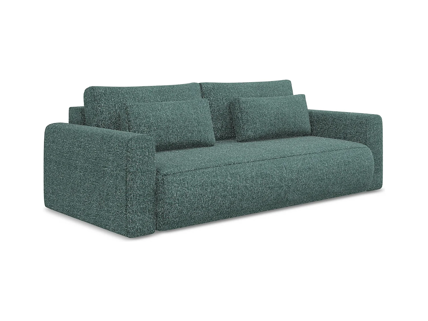 Canapé 3 places convertible en tissu texturé - jeans - KAPUA