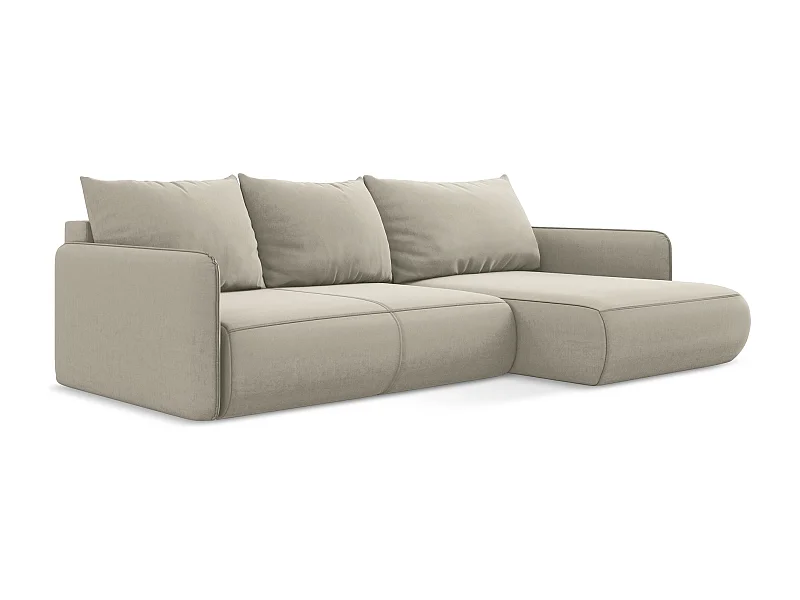 Hoekslaapbank rechts van parel velours - NANEA