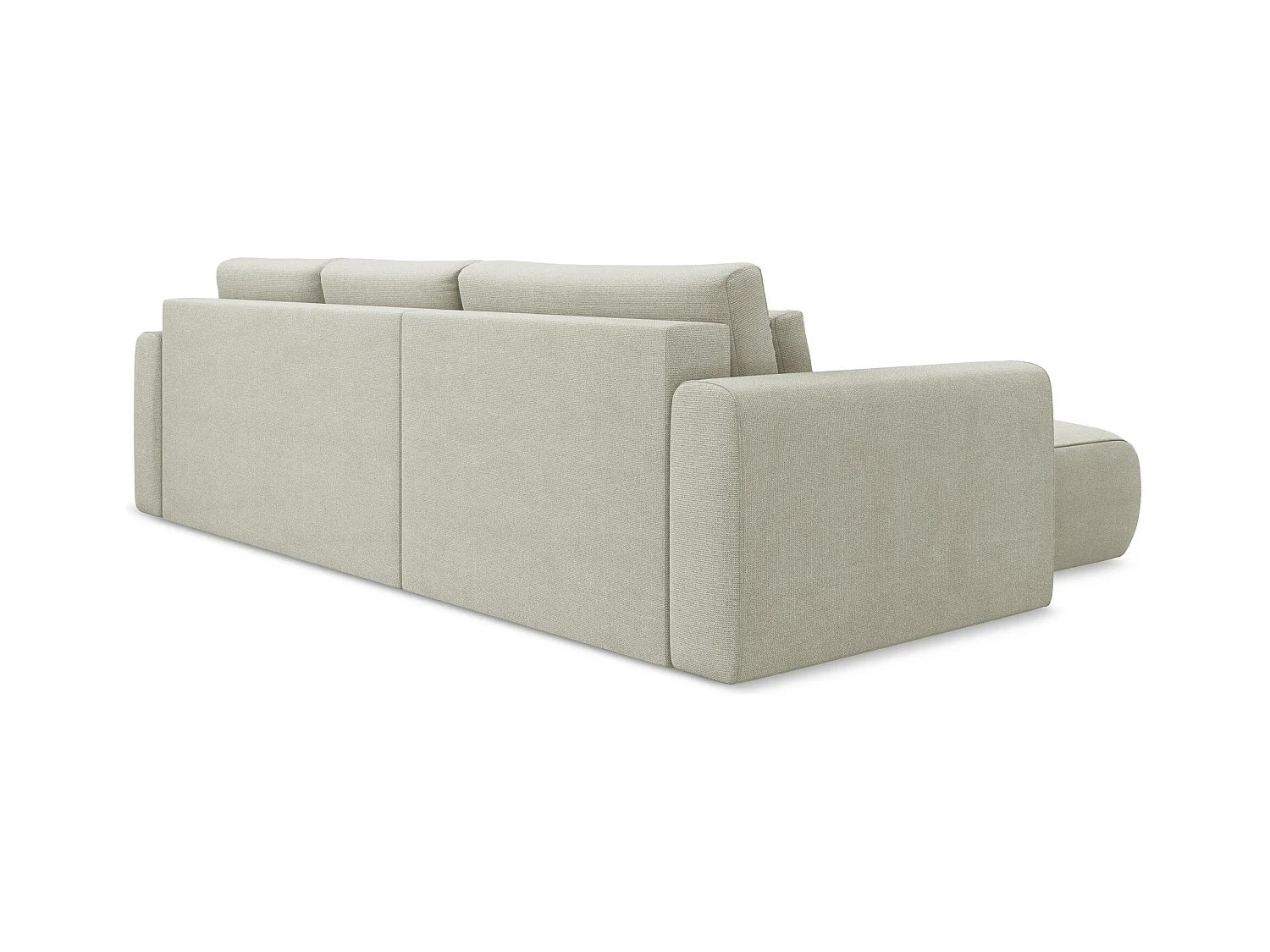 3-Sitzer Ecksofa mit Schlaffunktion - Ecke Links - Strukturstoff - Hell beige - KAPUA