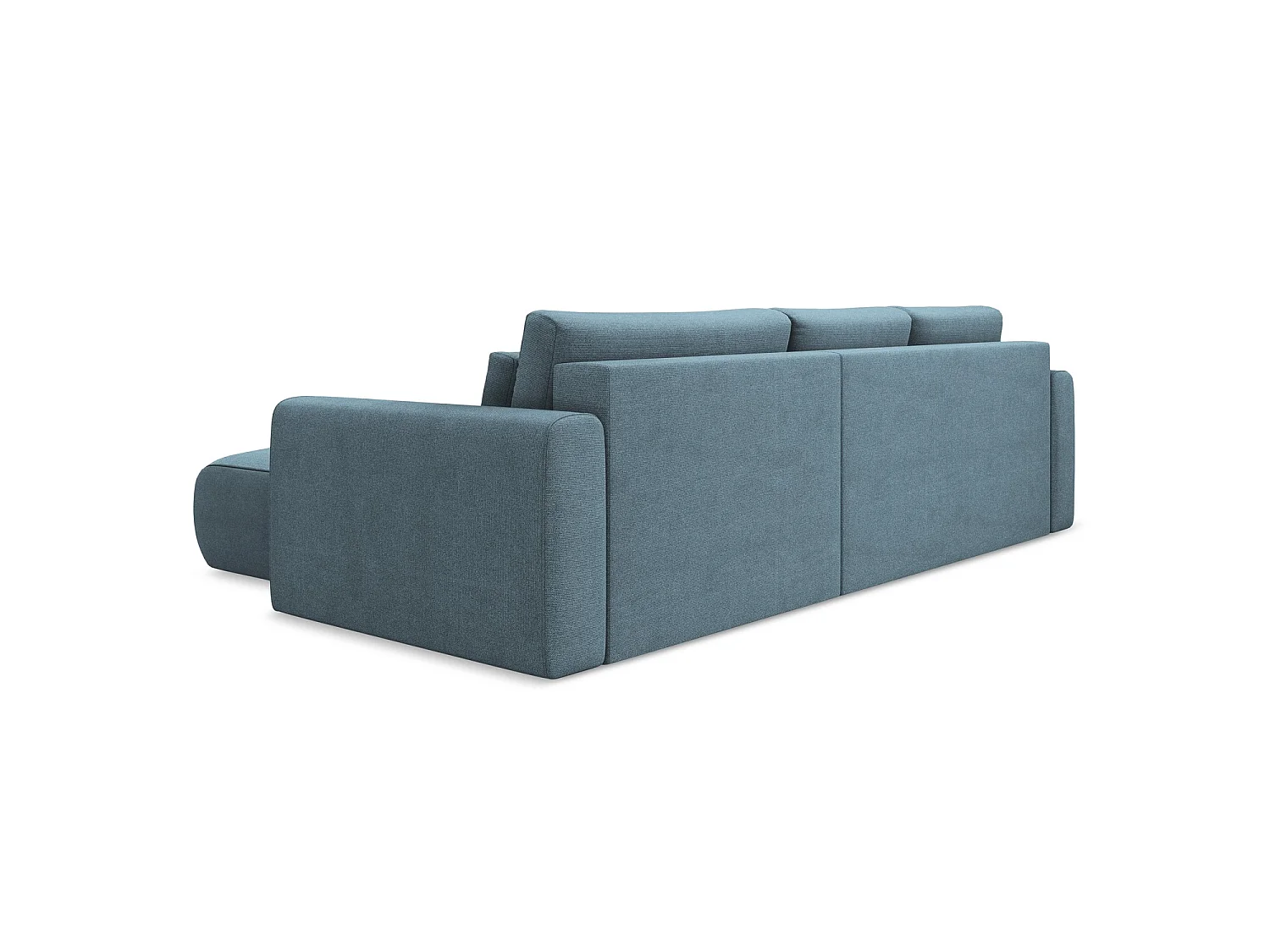 Ecksofa mit Schlaffunktion - Ecke Rechts - Strukturstoff - Hellblau - PERUGIA