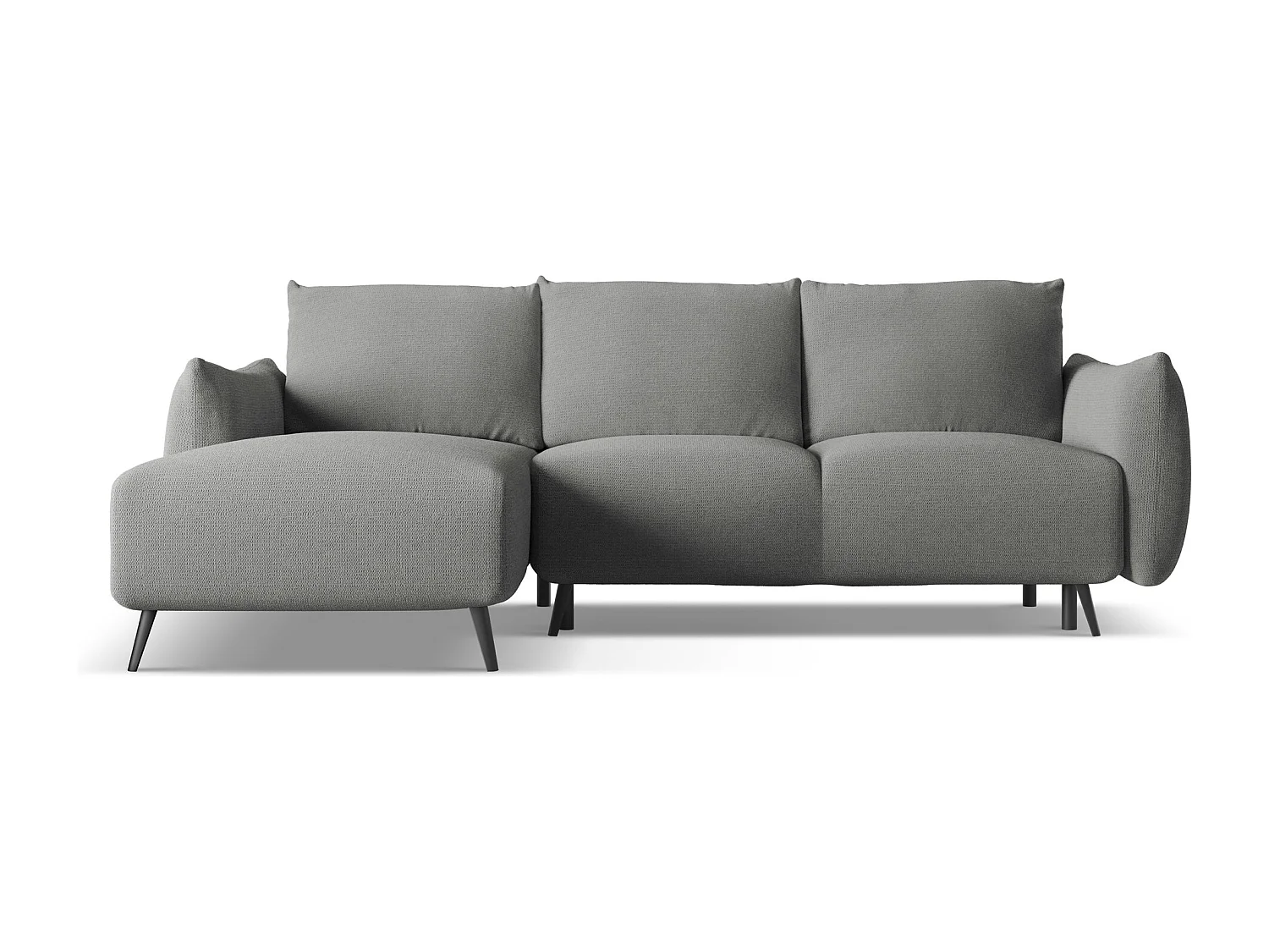 Canapé d'angle gauche convertible en tissu chenille - éléphant - MALIE