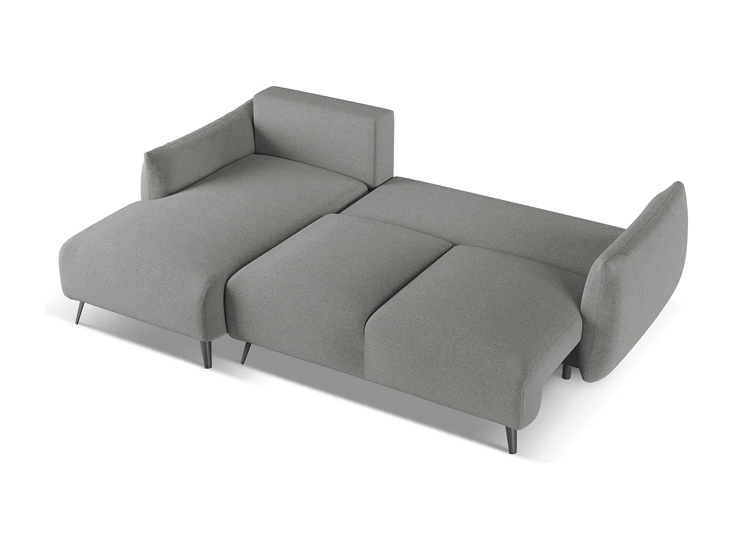 Canapé d'angle gauche convertible en tissu chenille - éléphant - MALIE