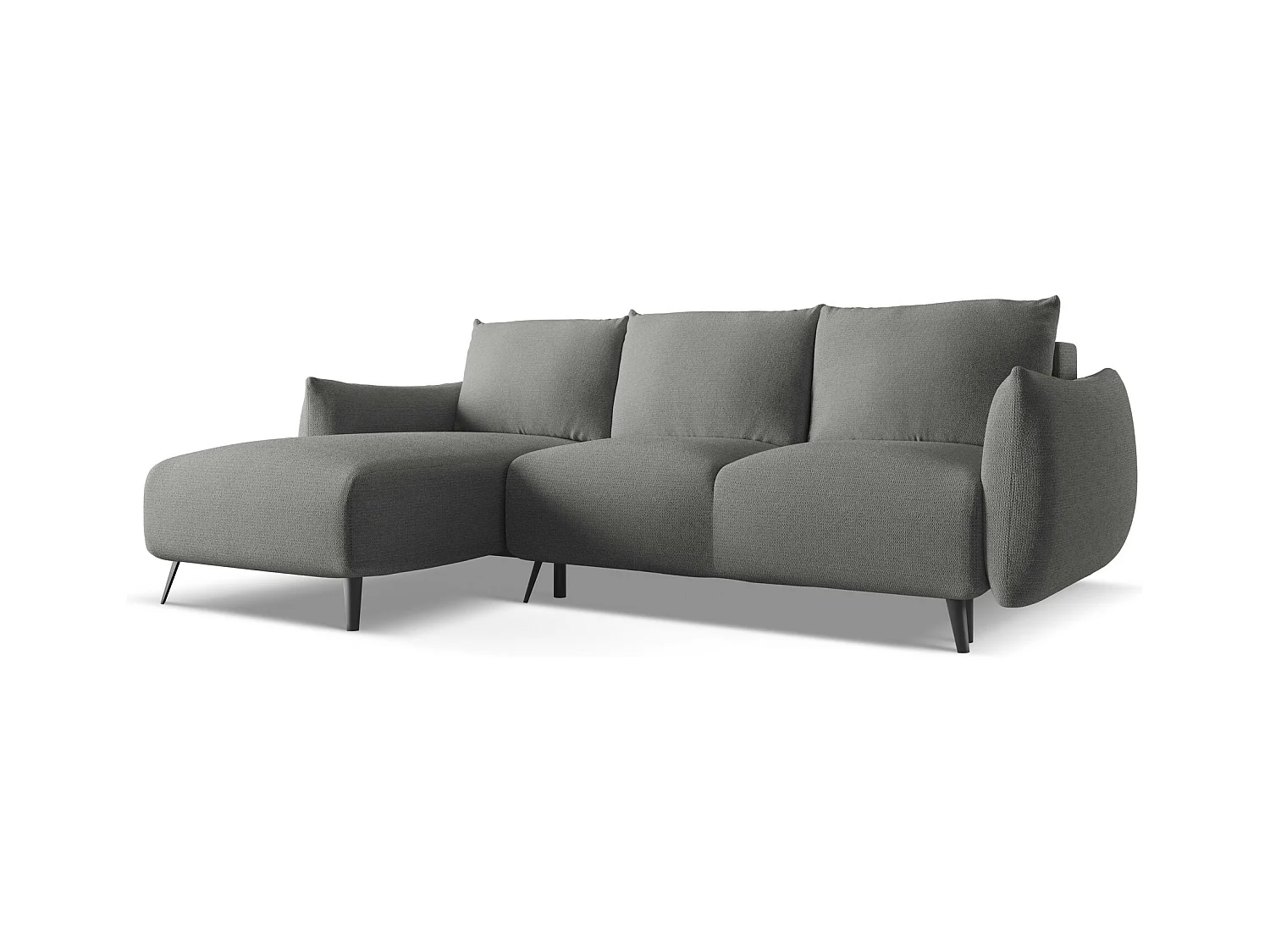 3-Sitzer Ecksofa mit Schlaffunktion - Ecke Links - Chenille - Elefant - MALIE