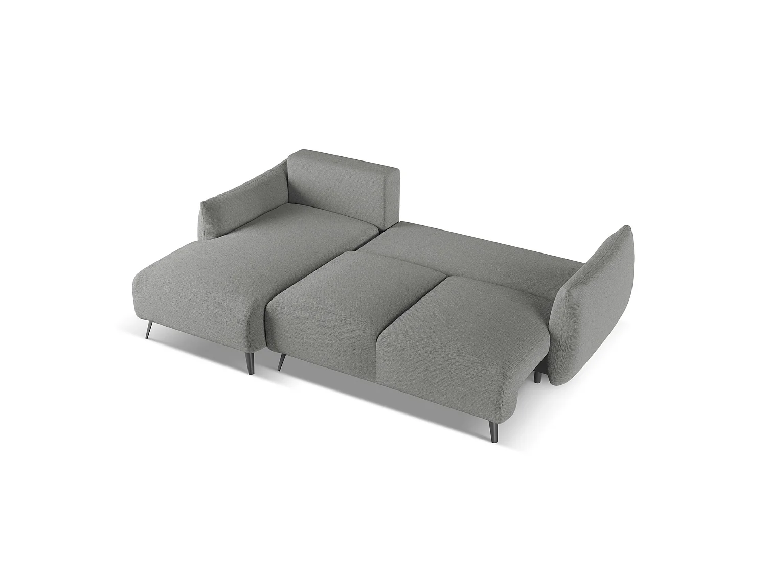 Canapé d’angle 3 places gauche convertible en tissu chenille - éléphant - GENOVA