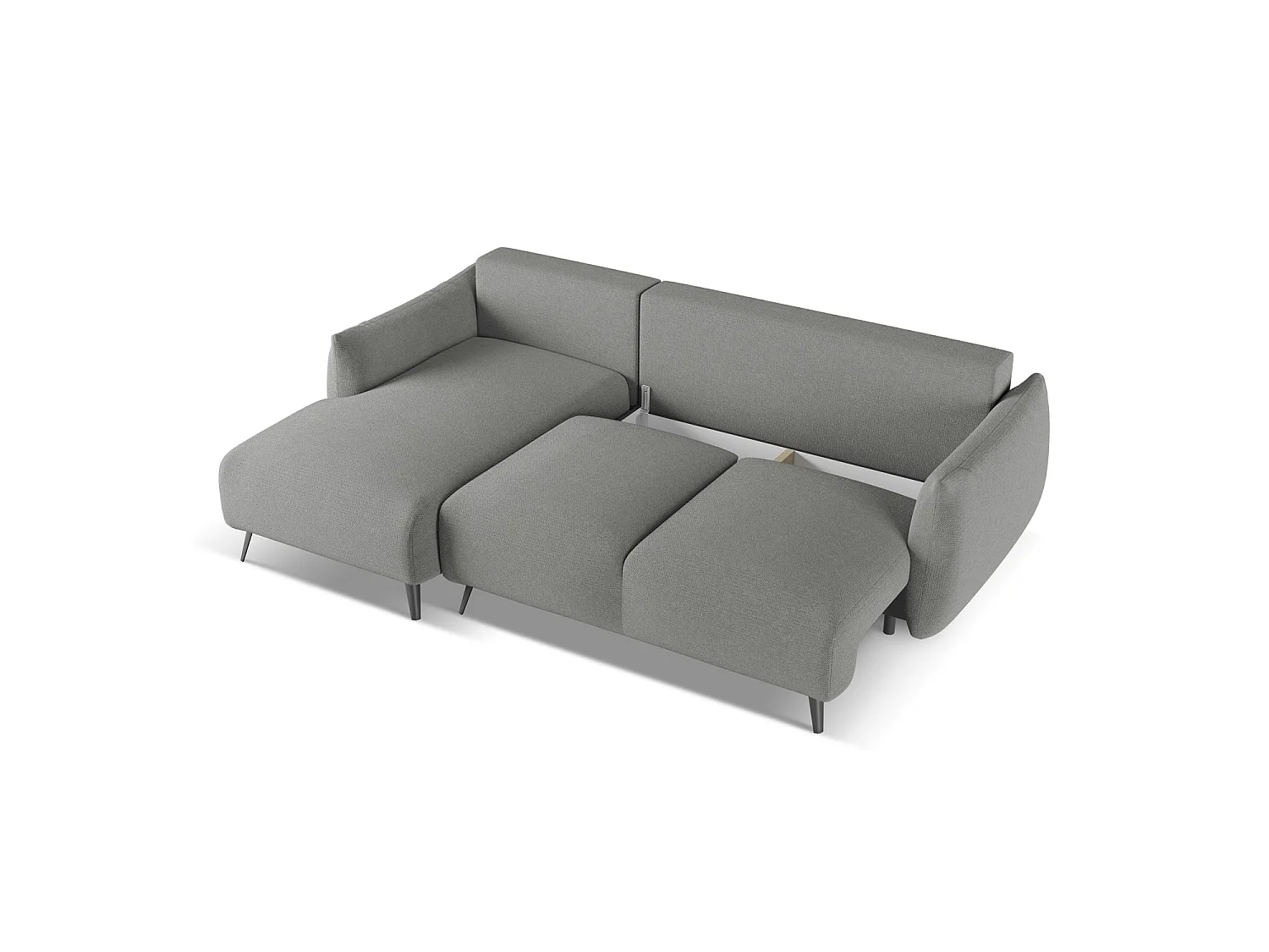 Canapé d’angle 3 places gauche convertible en tissu chenille - éléphant - GENOVA
