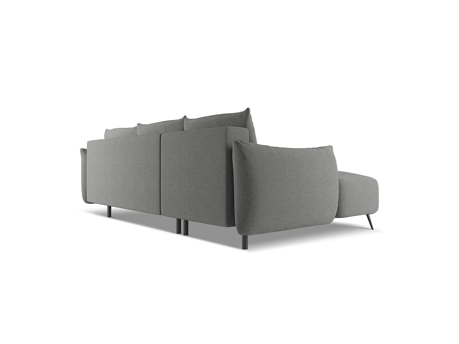 Canapé d’angle 3 places gauche convertible en tissu chenille - éléphant - GENOVA
