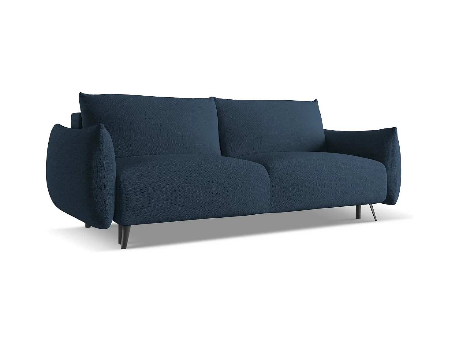 Canapé 3 places convertible en tissu chenille - bleu royal - MALIE