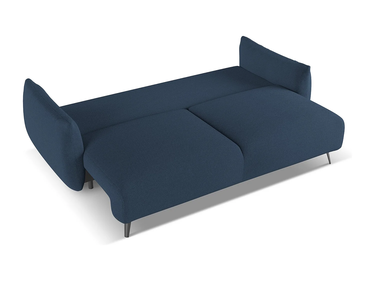 Canapé 3 places convertible en tissu chenille - bleu royal - MALIE