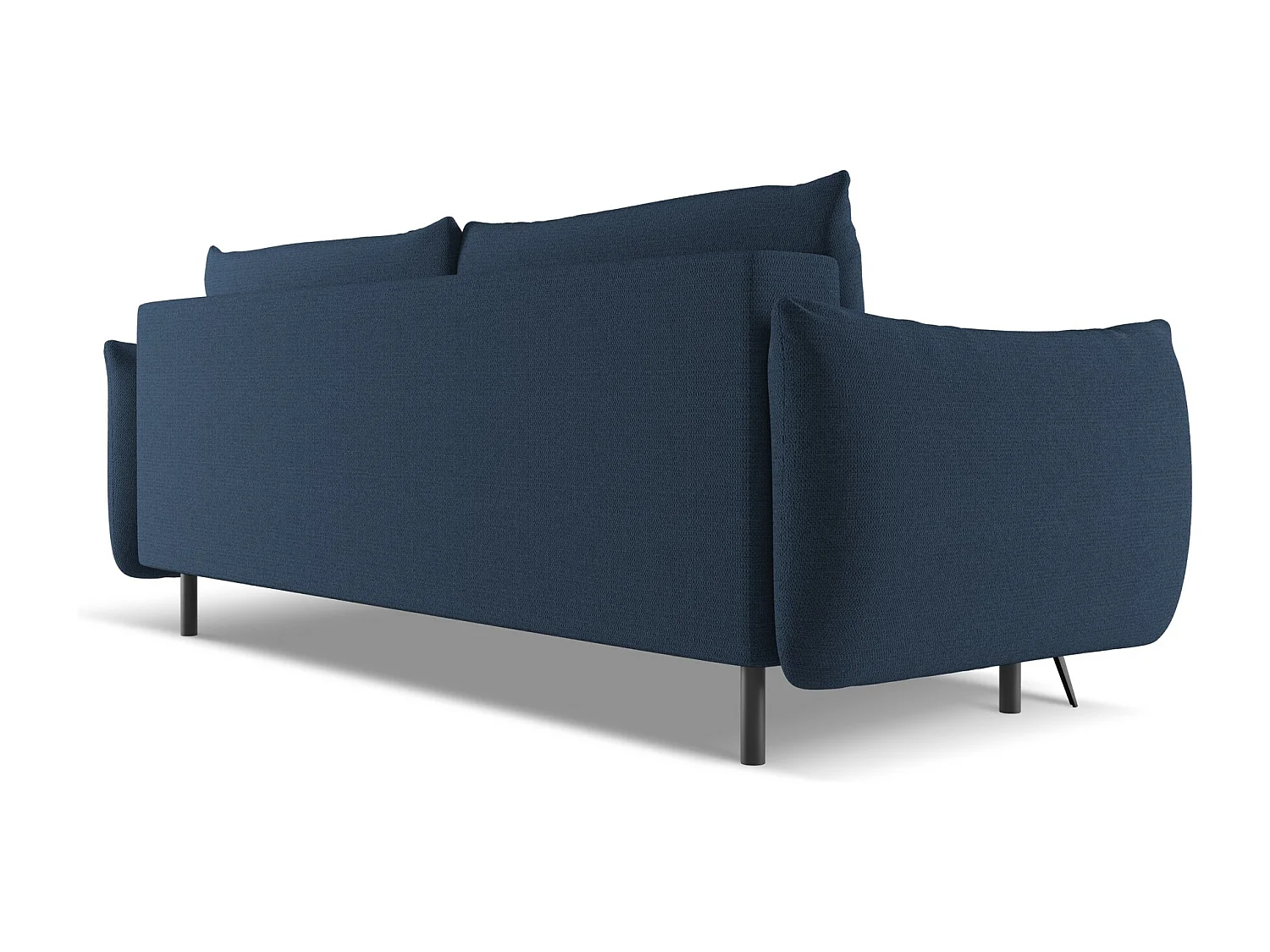 Canapé 3 places convertible en tissu chenille - bleu royal - MALIE